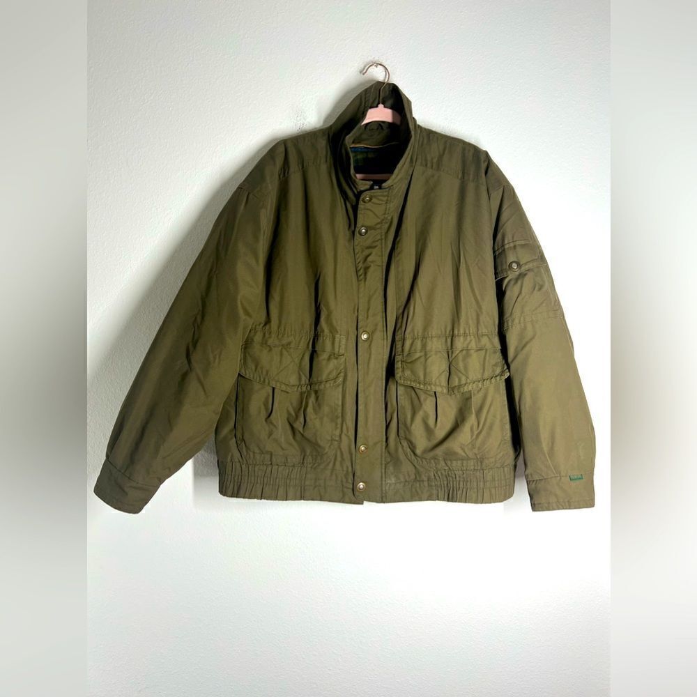 London Fog Vintage Flyer's Cold Weather Jacket - Olive Size L Lined